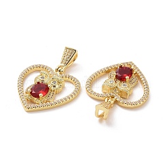 Pendenti in zirconi cubici trasparenti in micro pavè di ottone&nbsp;ZIRC-F134-18G-01