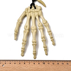 Подвеска в виде руки скелета из смолы на Хэллоуин из полиэфирного шнура NJEW-C095-01
