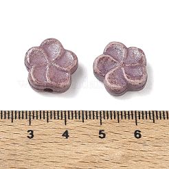 ヴィンテージの手作り磁器ビーズ  ファンシーアンティーク施釉磁器  花  アザミ  15x15x6mm  穴：2mm&nbsp;PR-CBA4F13-C01