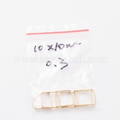 真鍮製フレームコネクター  長持ちメッキ  正方形  24KGP本金メッキ  8x8x1mm  内径：6x6mm&nbsp;LS-KK-Y003-01B-G