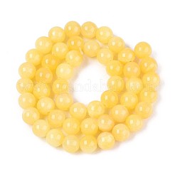 Природные окрашенные желтый нефрит драгоценный камень шарик нити&nbsp;G-R271-8mm-Y07