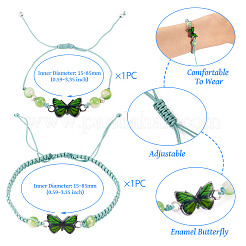 Bracelets ajustables en perles tressées en nylon&nbsp;BJEW-TA00488