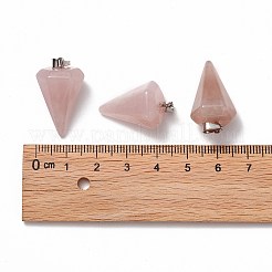 Cône / spike / pendule naturel quartz rose pendentifs en pierre&nbsp;X-G-R278-82