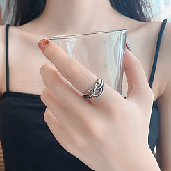 Крест 925 регулируемые кольца из стерлингового серебра для женщин FS-WG7B509-01