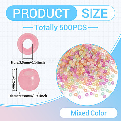 500 шт. светящиеся прозрачные акриловые бусины&nbsp;LACR-TA0001-09