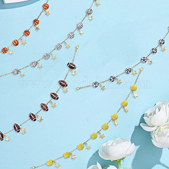 5 шт. 5 стиля латунных цепей и акриловая звеньевая цепь для бейсболки&nbsp;HJEW-SC0002-32