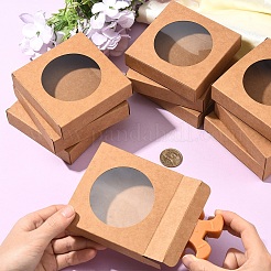 12 шт. квадратные подарочные коробки для хранения из крафт-бумаги CON-YW0001-83