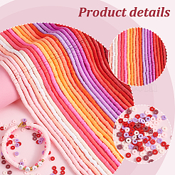 2 пакетик фиксированных двухцветных бусин из полимерной глины ручной работы CLAY-PH0002-01A