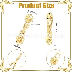 8 pièces 2 couleurs laiton micro pavé clair zircone cubique fermoirs rabattables&nbsp;KK-CJ0005-92