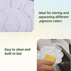 10 paleta de pintura plástica para artistas con flores&nbsp;AJEW-GL0003-39