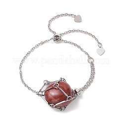 Устойчивый к потускнению регулируемый плетеный 201 нержавеющая сталь макраме сумка кабель цепь слайдер браслет изготовление&nbsp;BJEW-JB10284-02