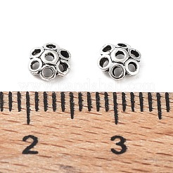 925スターリングシルバービーズキャップ  花  アンティークシルバー  5x2mm  穴：0.8mm&nbsp;LS-STER-A041-07AS