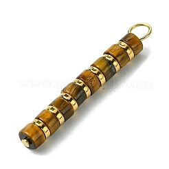 Colgantes de cuentas heishi de hematita sintética no magnética galvanizada y ojo de tigre natural&nbsp;PALLOY-JF03292-06