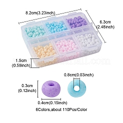 660шт 6 цвета бусины ручной работы из матового фарфора PORC-YW0001-01