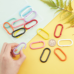 18 шт. 9-х цветные алюминиевые пружинные застежки-кольца&nbsp;KEYC-PH0001-46