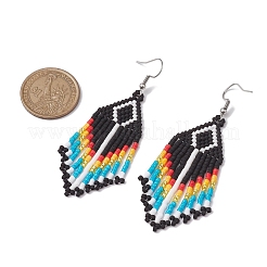 Серьга-гвоздик из нержавеющей стали 304 со стеклянным подвесом&nbsp;EJEW-MZ00174