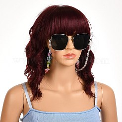 女性のための蝶のデザインの眼鏡チェーン  メガネストリングホルダー  アクリルビーズで  304ステンレススチール製ロブスタークロウ留め金  カラフル  21.06インチ（53.5cm）&nbsp;AJEW-EH00254