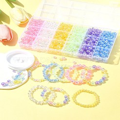 Наборы для изготовления браслетов из круглых прозрачных акриловых бусин своими руками&nbsp;DIY-FS0008-17