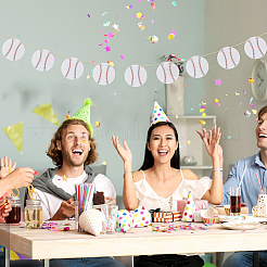 8 пакет бумаги бейсбольный подвесной баннер&nbsp;AJEW-FH0006-97