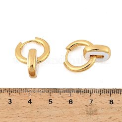 Pendientes de aro esmaltados de acero inoxidable 304&nbsp;EJEW-P343-02G-01