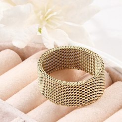 201 перстень из нержавеющей стали RJEW-H242-01C-G