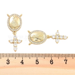 Pendentifs en laiton zircon cubique pavé&nbsp;KK-U009-09G-G