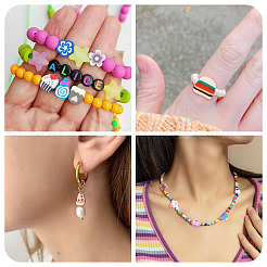 80 г бусины из полимерной глины ручной работы&nbsp;CLAY-TA0001-63