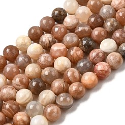 Круглые нити из натуральных бусин из нескольких лунных камней&nbsp;G-I176-09-10mm