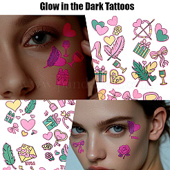 20 лист светящихся водонепроницаемых съемных временных татуировок-наклеек AJEW-SP0002-81C