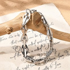 Браслеты-цепочки из нержавеющей стали 304 с ромбовидными звеньями для женщин и мужчин BJEW-F488-56P