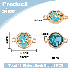 36 шт. 18 стиля стеклянных соединительных подвесок&nbsp;GLAA-PH0002-80