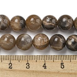 Натуральный черный лунный камень бисер пряди G-Q183-A01-02