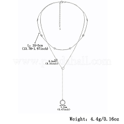 925 кольцо из стерлингового серебра с прозрачным кубическим цирконием и длинной подвеской в форме буквы Y DE2757-2