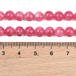 染め加工天然石ホワイトジェイドビーズ連売り  スムーズなラウンド  サクランボ色  6.3mm  穴：1mm  約64個/連  15.16''（38.5センチメートル）&nbsp;GG-CBAD029-A10-6mm