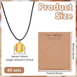 Ожерелья с подвесками из эмалевого сплава в бейсбольном стиле&nbsp;NJEW-GO00004