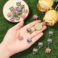 10 шт. подвески из сплава с цветными стразами и эмалью&nbsp;ENAM-YW0006-14A