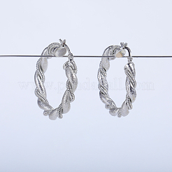 Круглые витые латунные серьги-кольца RP9346