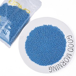 8/0 チェコ不透明ガラスシードビーズ  光沢のある  ラウンド  スチールブルー  3x2mm  穴：1mm  約500 G /袋&nbsp;SEED-N004-003A-18