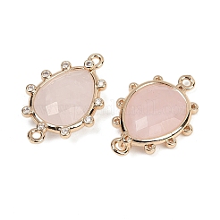 Подвески с граненым соединителем из натурального розового кварца G-K347-07G-01