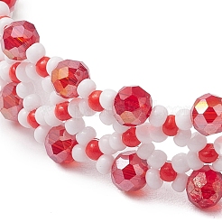 Bracciali di perline di vetro fatti a mano per le donne&nbsp;BJEW-MZ00132-01