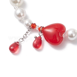 Браслеты с подвесками из ракушечного жемчуга и стеклянных бусин BJEW-TA00693