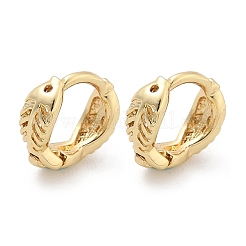 Серьги-кольца из латуни с рыбьей костью&nbsp;EJEW-Z102-32G