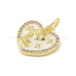 Латунные микропаве прозрачные подвески с фианитом&nbsp;KK-E111-46G-05