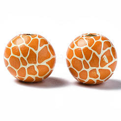 Расписные европейские бусины из натурального дерева X-WOOD-S057-055