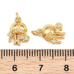 Latón micro pavimenta claro cubic zirconia encantos&nbsp;X-KK-Q085-03A-G