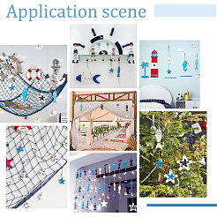 6 подвесное украшение из дерева в морском стиле AJEW-PH0007-19