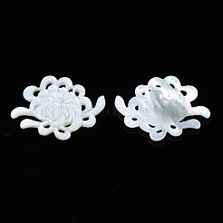 Cabochons de coquillage blanc naturel&nbsp;SSHEL-N027-124-02