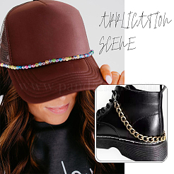 8 шт. 8 стиля акриловых бусин и алюминиевых тросовых цепей и 304 нержавеющей стали цепи для бейсбольной кепки&nbsp;HJEW-SC0002-47