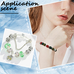 Handgefertigte Polymer Clay Strass europäische Großlochperlen mit versilberten Messingkernen&nbsp;FPDL-PA0001-02D