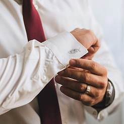 2 пара запонок из нержавеющей стали AJEW-FH0006-22P